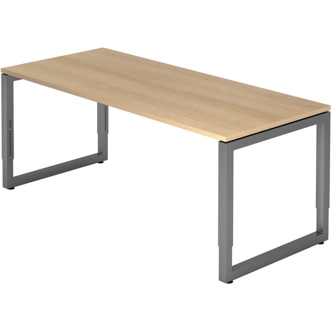 REGO 19 G | Bureau - 180 x 80 Tafelhoogte I In hoogte verstelbaar Eiken/Grafiet