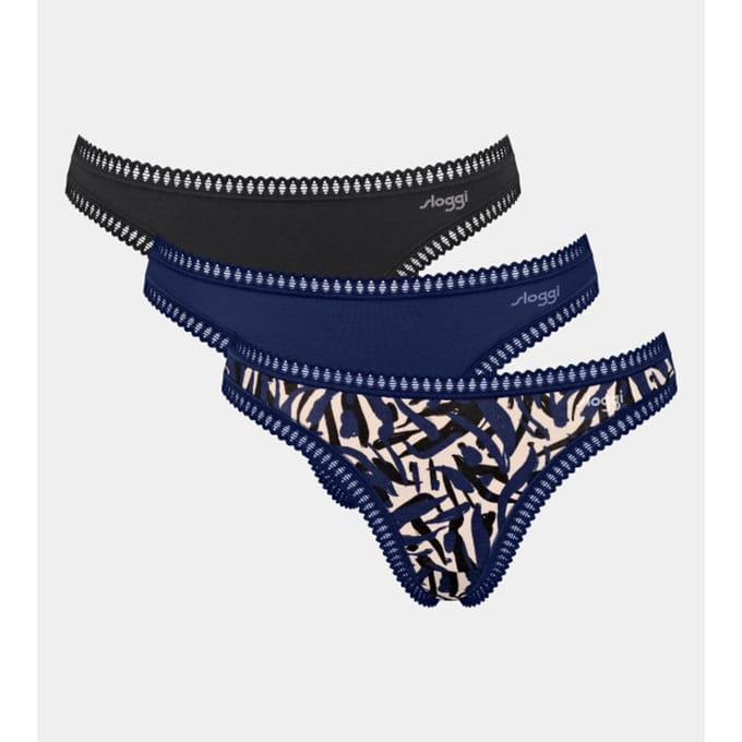 sloggi GO Crush String 3 pak Dames Onderbroek - Blauw - DonkerCombinatie - Maat L