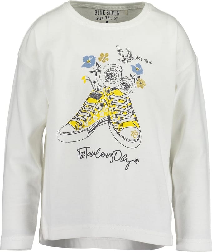 Blue Seven Meisjes T-shirt - offwhite - Maat 122