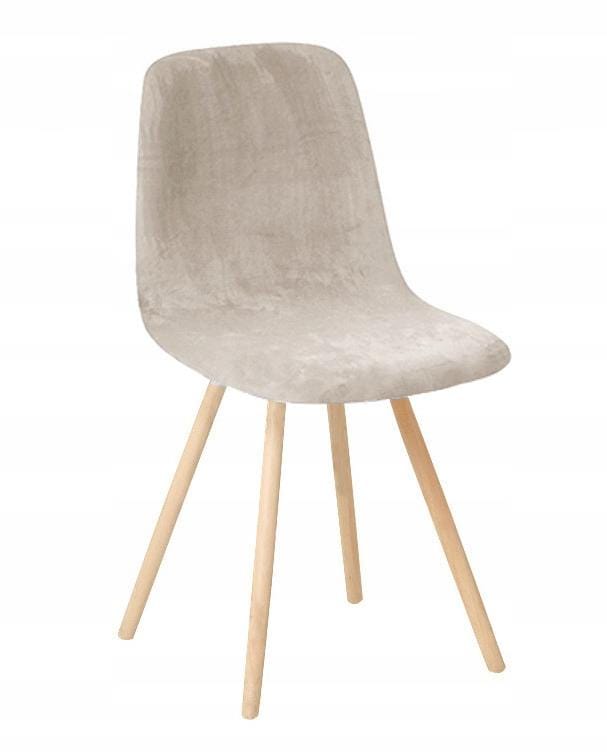 Elastisch Velours Stoelhoes Cappuccino Beige - Dik & Luxe
