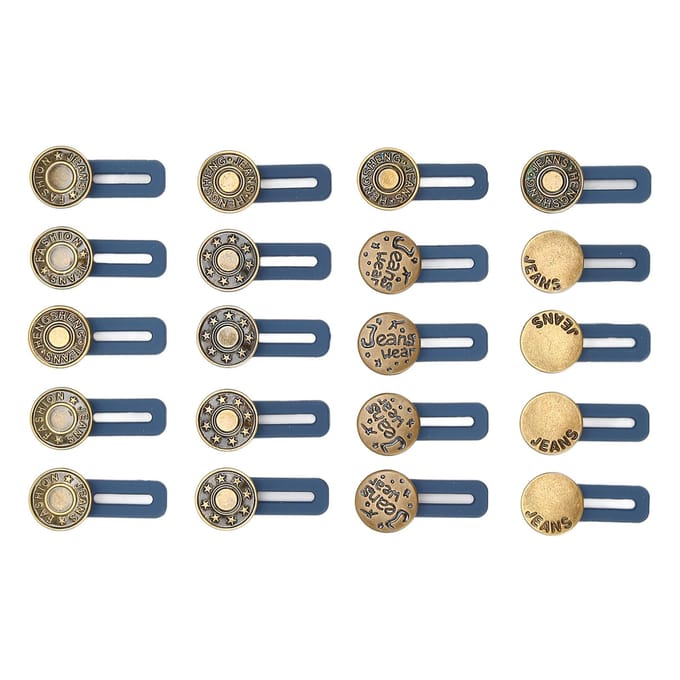 20 PCS Boucle de Taille DIY Fabrication Réglable Détachable Forme Ronde Alliage Silicone Petit Portable Pantalon gray