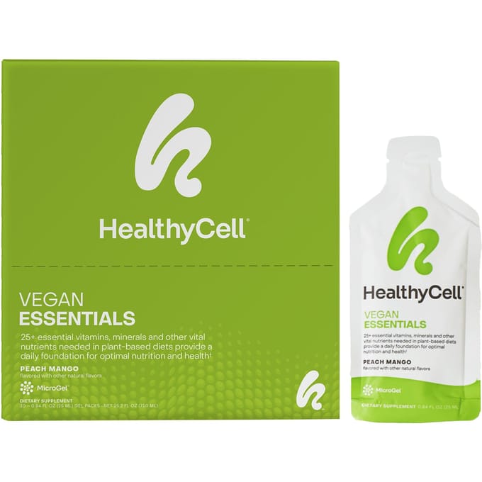 HealthyCell, Vegan Essentials, Peach Mango, 30 gel packs, 0.84 fl oz (25 ml) each