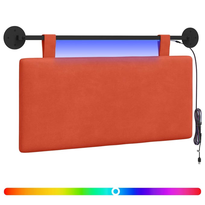 vidaXL - Hangend - hoofdbord - Rood - Oranje - Corduroy - stof