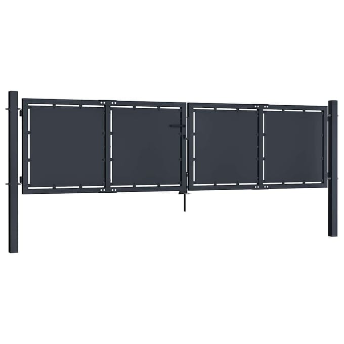 vidaXL - Tuinpoort - staal - 300x100 - cm - antraciet
