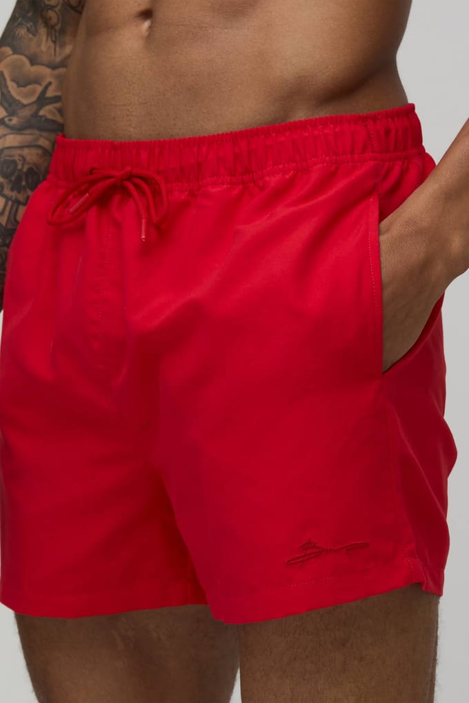 Short Length BM Autograph Swim Short | Red | Size Medium
