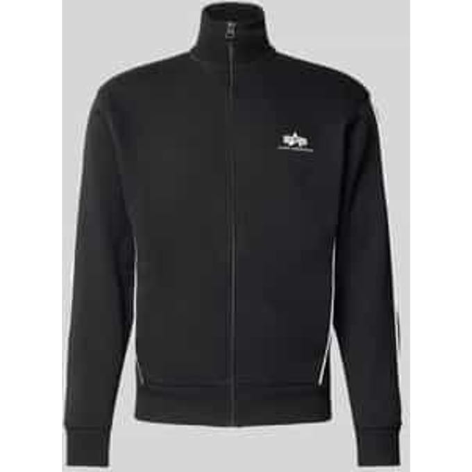 Sweatjack met logo met opstaande kraag