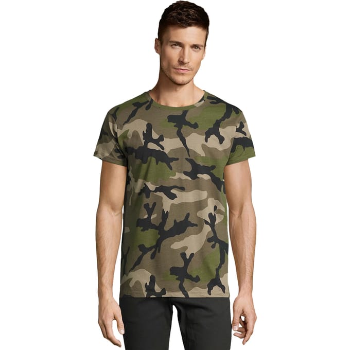 SOLS Heren Camo T-Shirt (Groen)