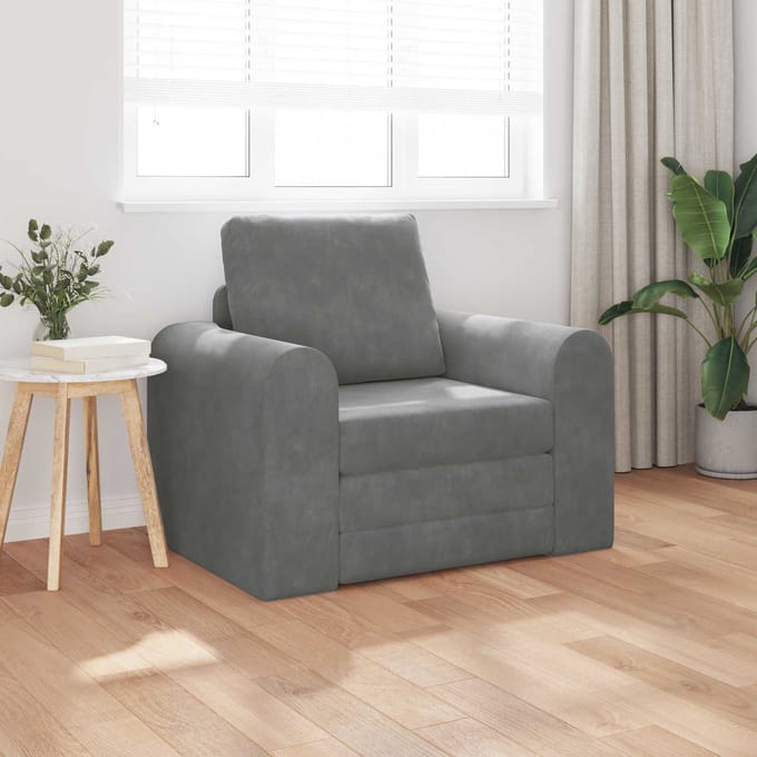 vidaXL - Slaapbank - Donkergrijs - 98 - x - 71 - x - 83 - cm - Fluweel