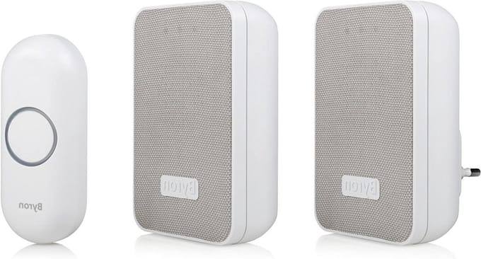 Draadloze Deurbel Kit - Draagbaar Plug-in - Veilig Huis - Mesh Afwerking Visueel Signaal - 150 Meter Bereik - Wit