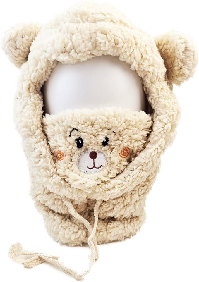 BamBella® Muts winter fleece warm borg schattige beer volledige muts
