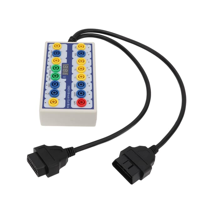 OBDII Breakout Box OBD2 Protocol Detector met Diagnostische Kabel Universeel voor Auto OBD Lijn Signaal black