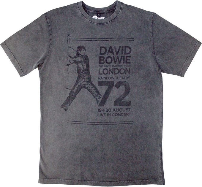 David Bowie - Rainbow Theatre Heren T-shirt - L - Grijs