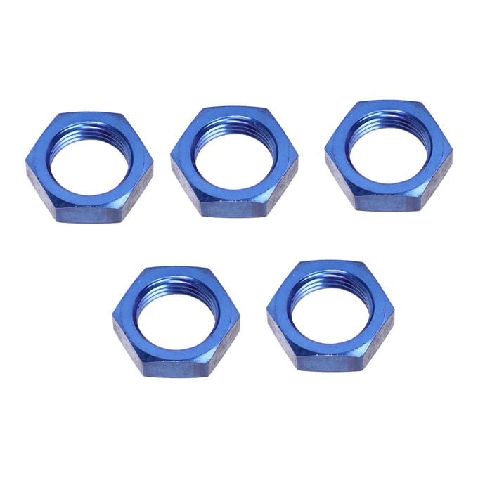 5 Stuks AN8 Binnendraad Zeskant Borgmoer Metaallegering Borgmoer Fitting Adapter Blauw Vervanging voor