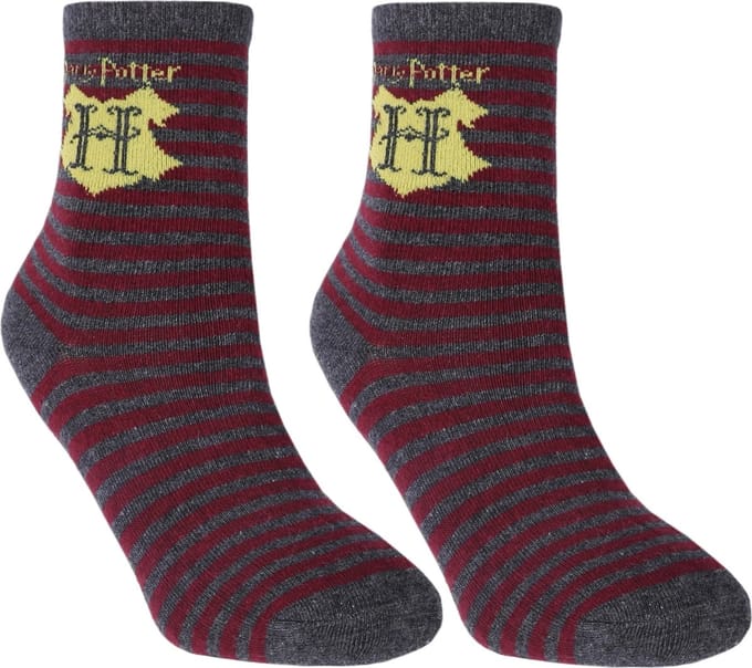 Grijs-bordeauxrode sokken - Harry Potter / 23-26