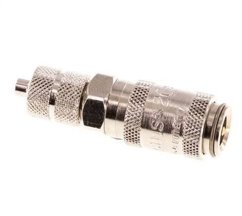 Vernikkeld Messing DN 2.7 (Micro) Luchtkoppeling Snelkoppeling 3x4.3 mm Push-On Double Shut-Off - CLS2-N-BN-SV-P-3