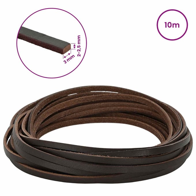 vidaXL - Leren - riem - 1 - Donkerbruin - 1000 - x - 0,3 - cm - Leer