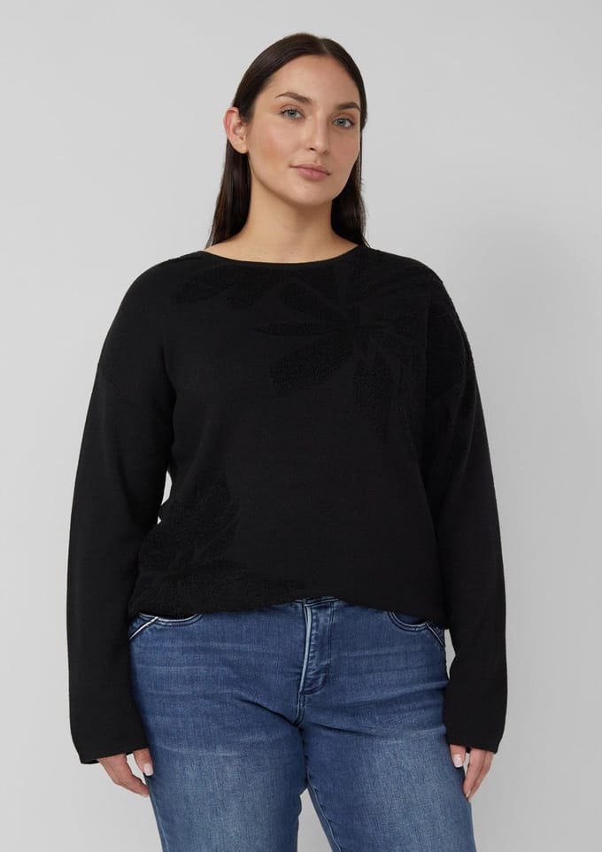 Dons de pull en maille douillet à motif floral en Regular Fit voor vrouwen s.Oliver