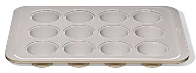 Ceramic Coated 12 Cup Muffin Pan - Perfect for Sweet and Savory Baking