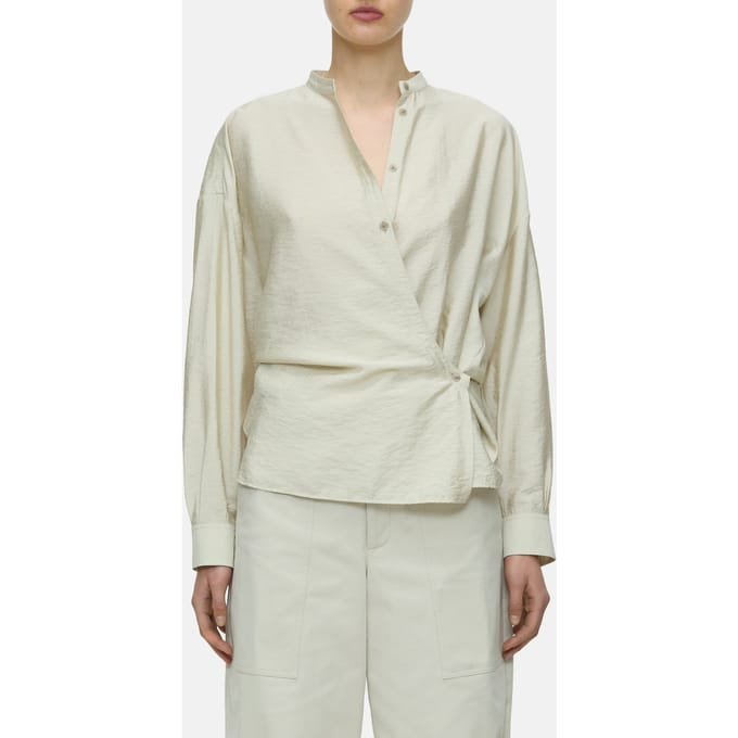 Closed Wrap Blouse Shirt Sabbia Beige Größe: L | Blusen Outlet | Damen | Braun