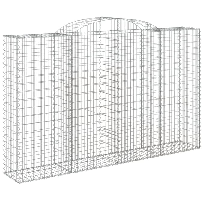 vidaXL - Schanskorf - gewelfd - 300x50x180/200 - cm - gegalvaniseerd - ijzer