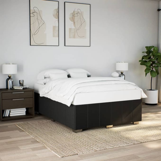 vidaXL - Bedframe - zonder - matras - stof - zwart - 160x200 - cm