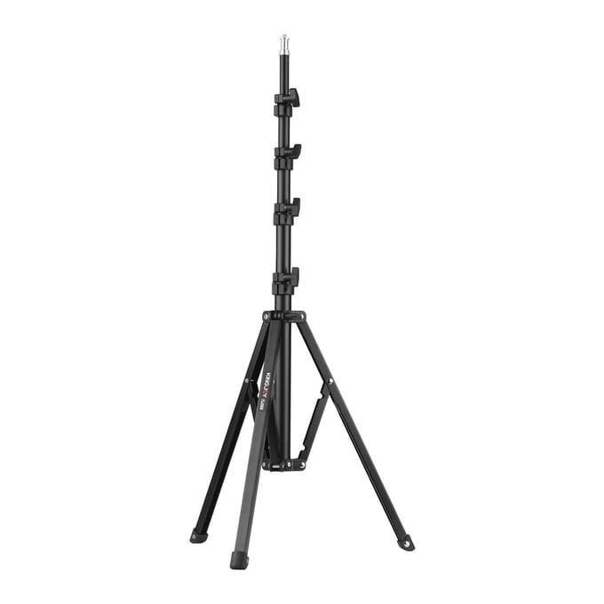 KINGJOY FL2009 Verstelbare metalen statieflichtstandaard 10 kg/22 lbs Draagvermogen 1/4 inch Schroef Max. zwart