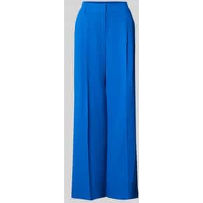 Straight Fit stoffen broek met vouwplooi