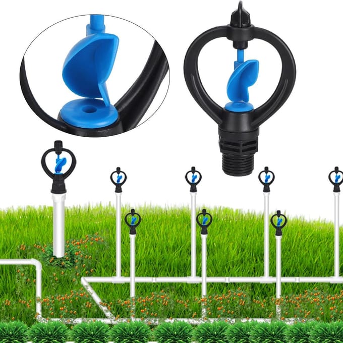 5 Pièces Filetage Mâle G1/2 Arroseur d'Eau de Jardin Pelouse Tête de Pulvérisation d'Arrosage Outil d'Irrigation black