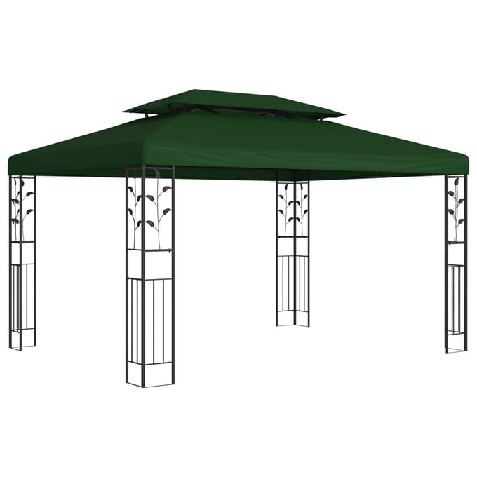 vidaXL - Prieel - 3,97 - x - 2,96 - x - 2,68 - m - Groen - Polyester - en - Staal