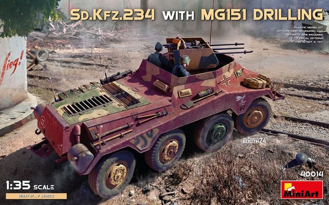 MiniArt Modelbouwpakket Auto - 40014 Sd.Kfz.234 met MG151 Drilling - Militair Voertuig Plastic - 1:35 - Modelbouw