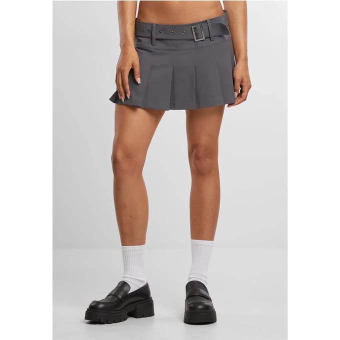 Urban Classics - Pleated Korte rok - M - Grijs