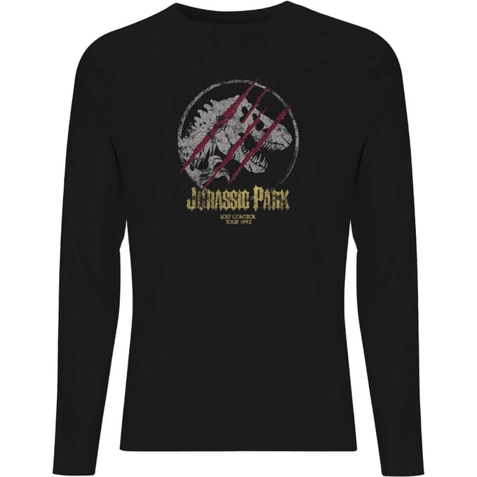 Jurassic Park Lost Control Men's Long Sleeve T-Shirt - Black - S
