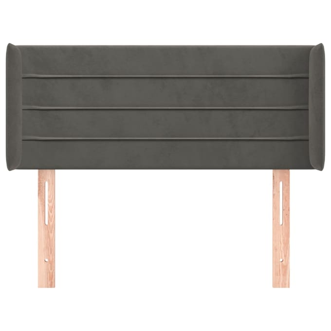 vidaXL - Hoofdbord - met - randen - 103x16x78/88 - cm - fluweel - donkergrijs