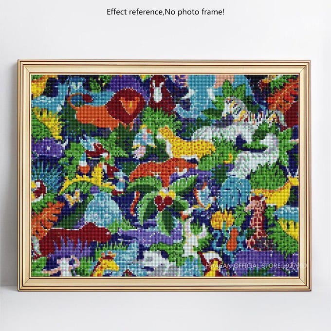 Peinture diamant Animal, broderie, affichage complet, couture, strass 20X30CM blue