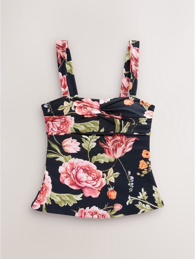 Next - Dames - Buikcorrigerende bandeau-tankinitop met brede bandjes - Roze