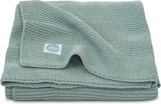 Jollein Baby Deken Ledikant 100x150cm - Basic Knit - Forest Green