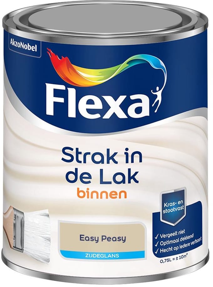 Flexa - Strak In De Lak Binnenlak Zijdeglans - Easy Peasy - Mengverf - 750 Ml