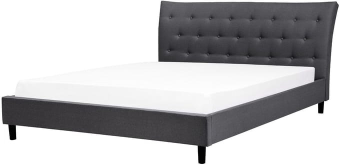 SAVERNE - Tweepersoonsbed - Donkergrijs - 180 x 200 cm - Polyester