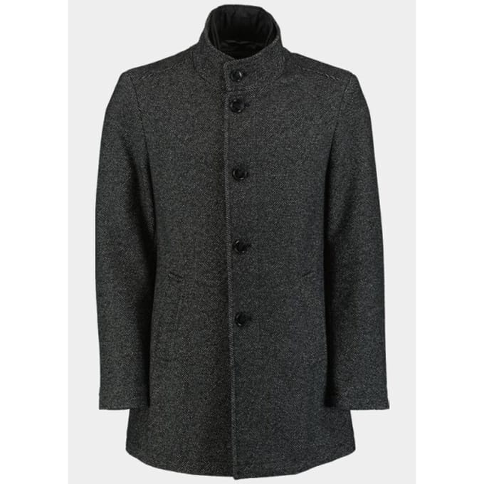 Commander Wollen Jas Zwart Wollmantel Inlet 213013461/901