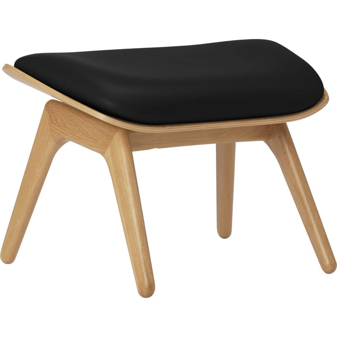UMAGE The Reader Ottoman - eiken - Leder Hope black