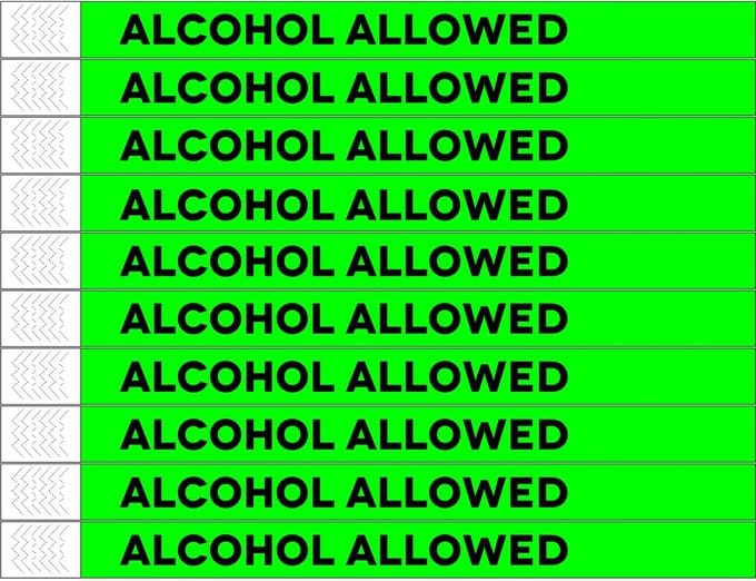 CombiCraft No Alcohol Allowed Tyrex Polsbandjes - per 100 stuks