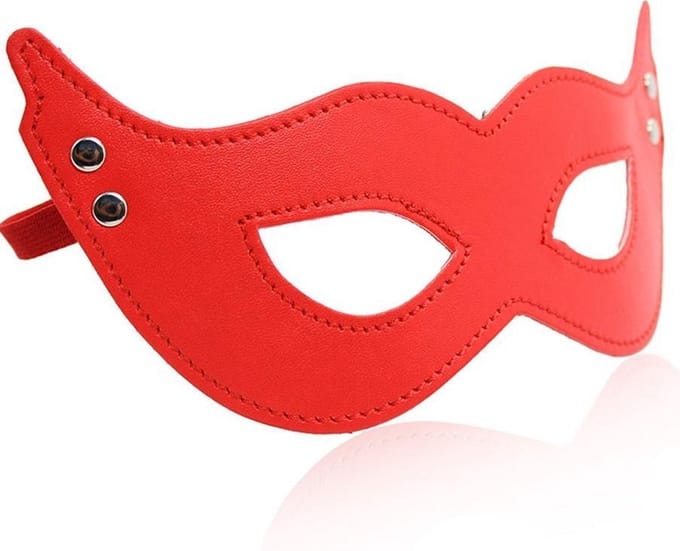 Banoch - mask villain red - masker van imitatieleer rood