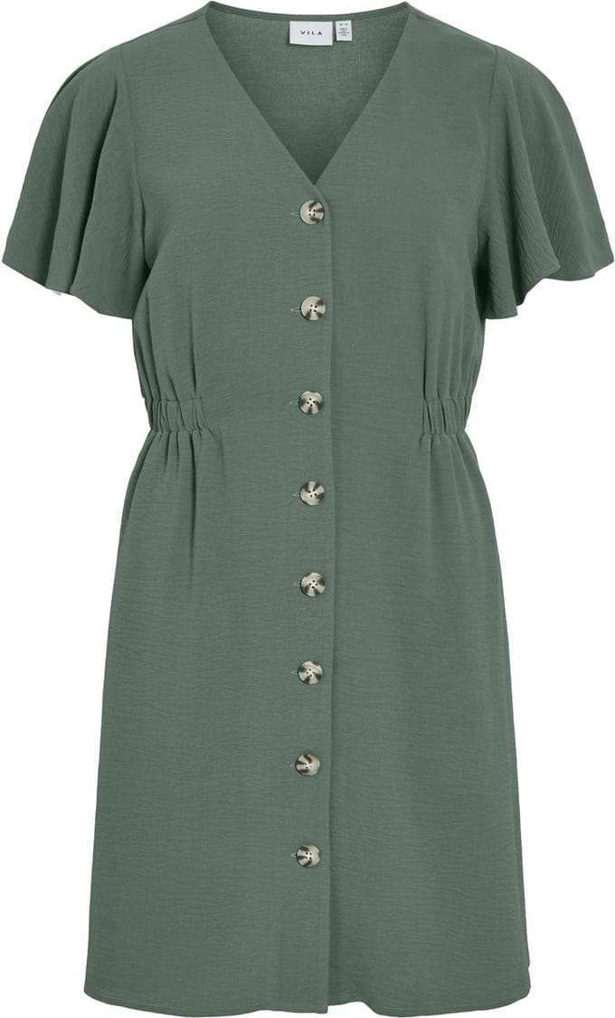 VILA - VIGABSEN S/S V-NECK SHORT DRESS/KA - Dames - Mini jurken