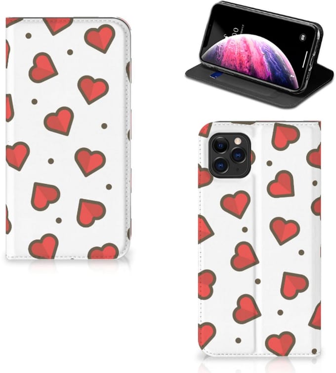 Apple iPhone 11 Pro Max Hoesje met Magneet Hearts