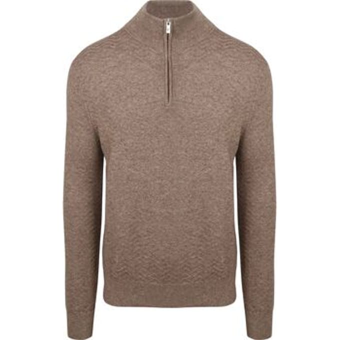 R2 Pullover Halfzip Weave Structure Taupe - Maat XXL - Heren - Quarter zip