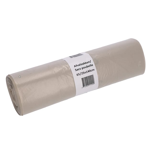 Afvalzak Cleaninq 65/25x140cm LDPE recycled T70 240L transparant