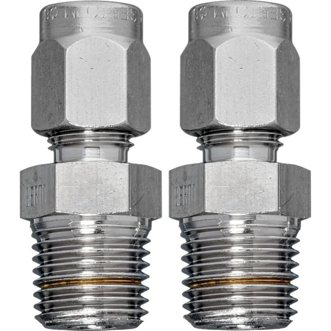 Pijpconnector Messing Pijp 6 mm Naar G 1/4'' Buitendraad [2 stuks]