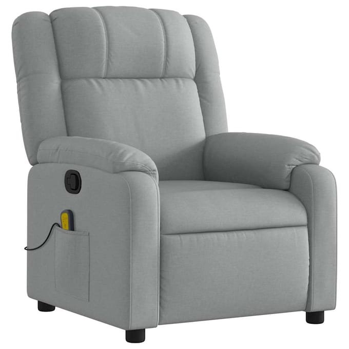 vidaXL - Massagestoel - met - lichtgrijze - stof