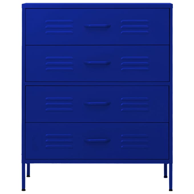 vidaXL - Ladekast - 80x35x101,5 - cm - staal - marineblauw