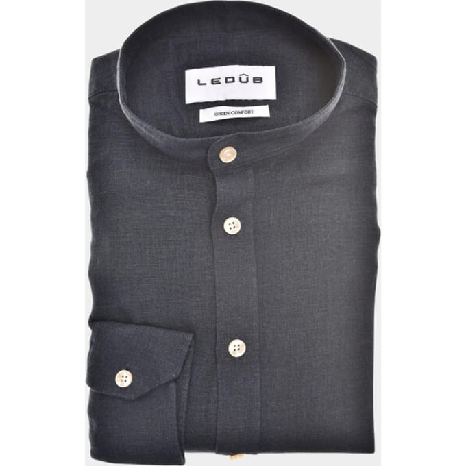 Ledûb Overhemd Linnen Blend Slim Casual Navy / male